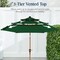 Best Choice Products Woodgrain Pattern 10ft 3-Tier Solar Patio Umbrella w/ 24 LED Lights, Tilt